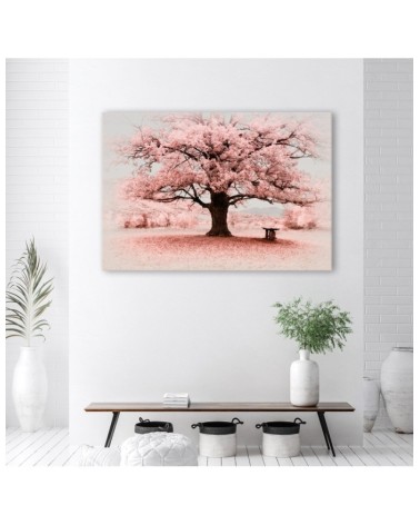 Bild auf Leinwand - Rosa Baum Abstraktion Natur | Feeby