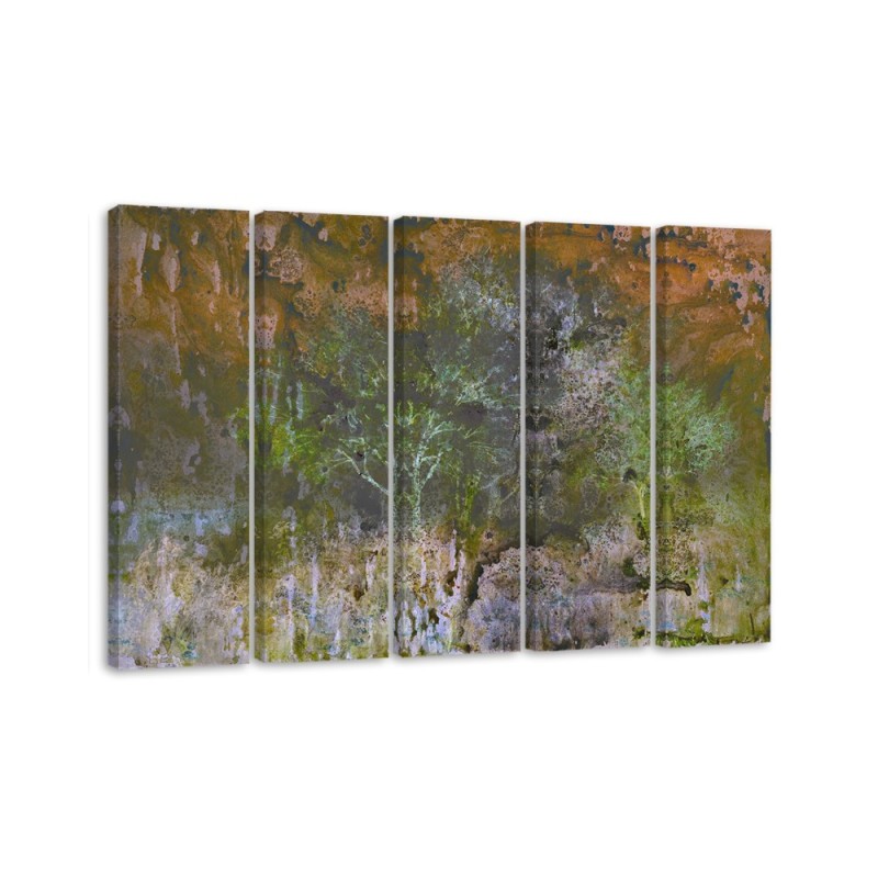 Modernes Wandbild - Ein blühender Baum in der Rostwiese | Feeby