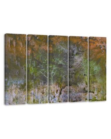 Modernes Wandbild - Ein blühender Baum in der Rostwiese | Feeby