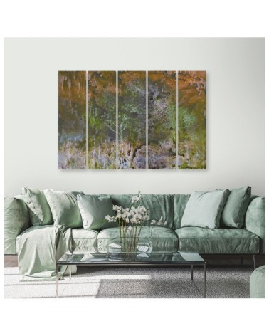 Modernes Wandbild - Ein blühender Baum in der Rostwiese | Feeby