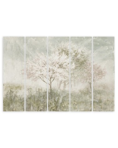 Dekoratives Leinwandbild - Ein blühender Baum in der Wiese | Feeby