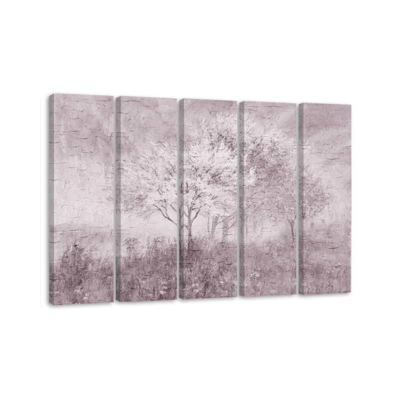 Bild - Ein blühender Baum in der Wiese Old Schwarz und Weiß | Feeby