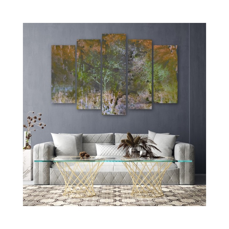 Bild auf Leinwand - Ein blühender Baum in der Rostwiese | Feeby