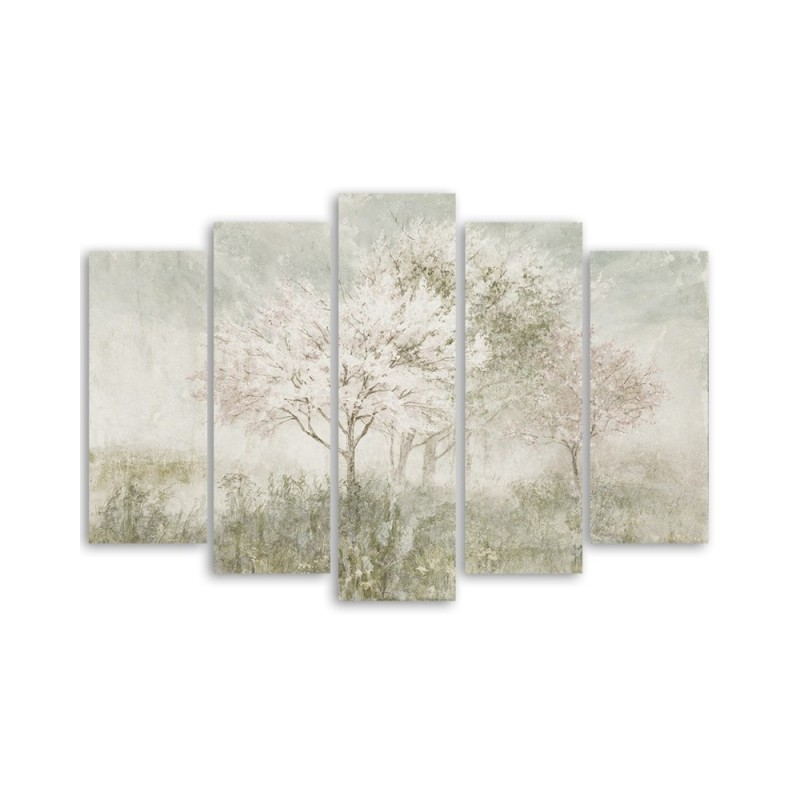 Leinwandbild - Ein blühender Baum in der Wiese | Feeby