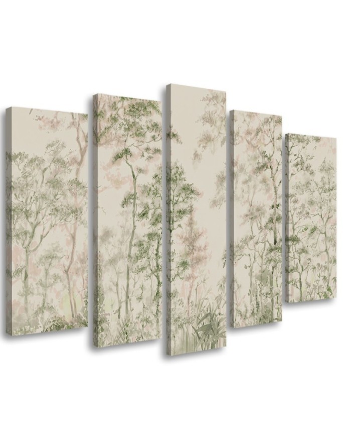 Modernes Wandbild - Hohe dünne Bäume | Feeby