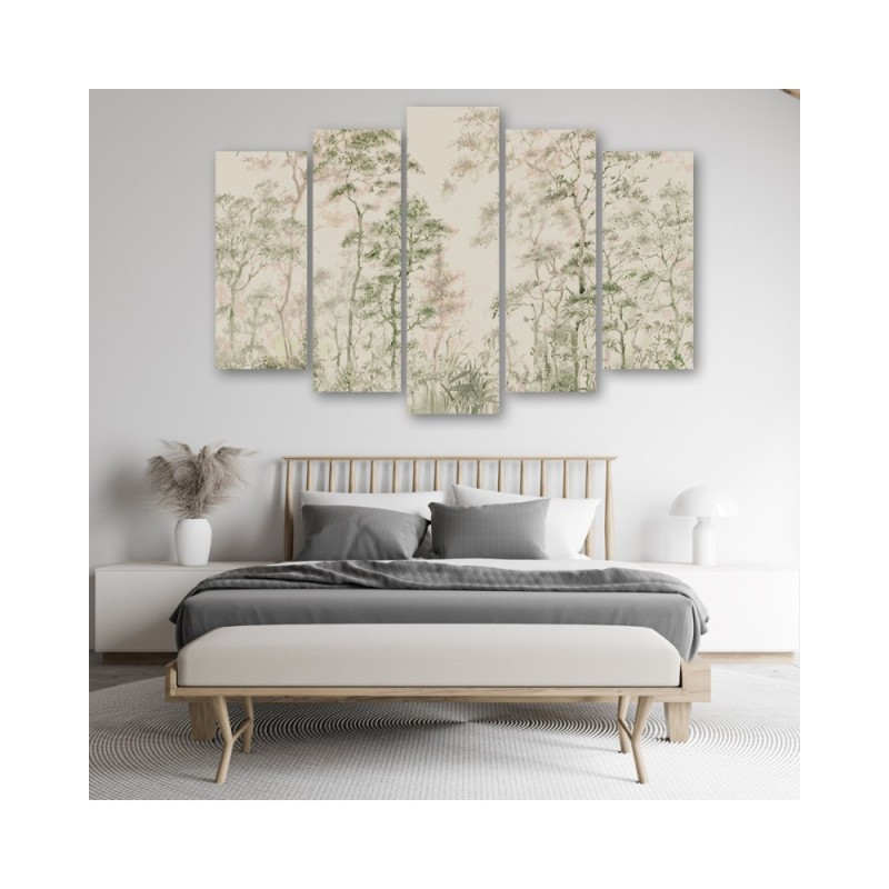 Modernes Wandbild - Hohe dünne Bäume | Feeby