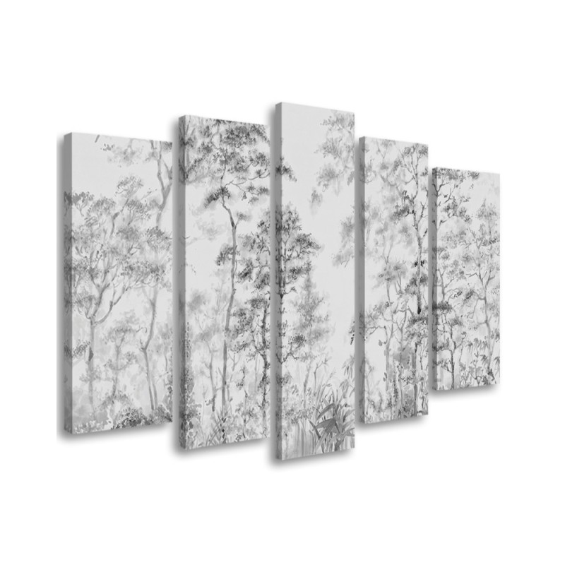 Leinwandbild - Hohe dünne Bäume | Feeby