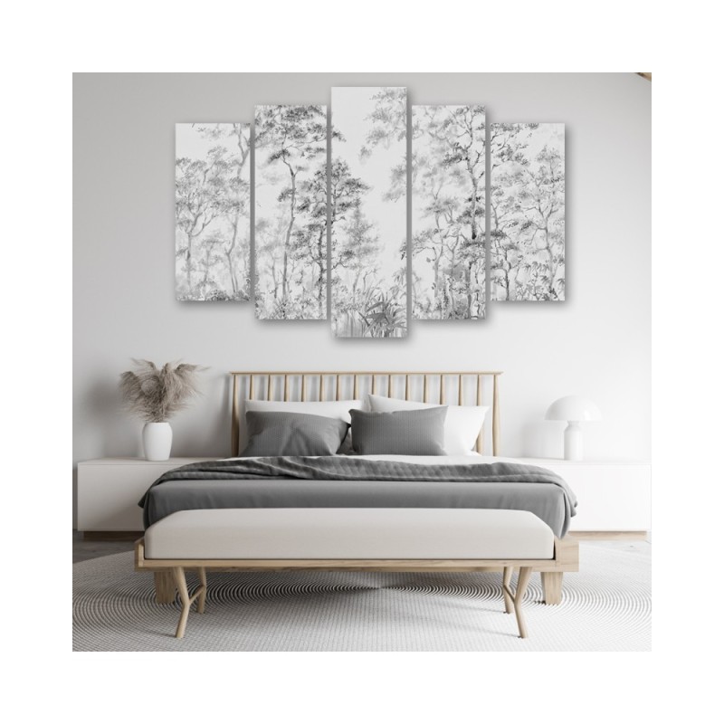 Leinwandbild - Hohe dünne Bäume | Feeby
