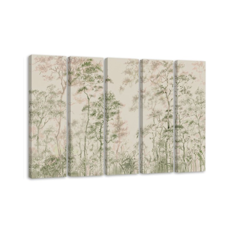 Bild auf Leinwand - Hohe dünne Bäume | Feeby