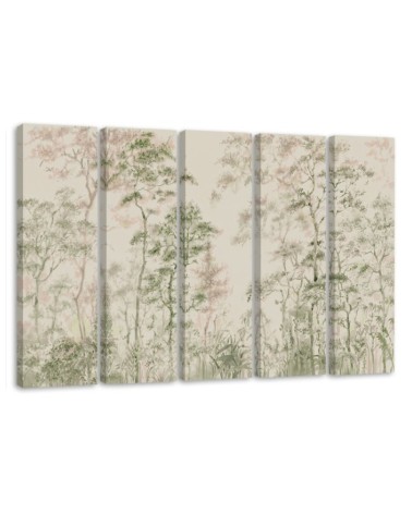 Bild auf Leinwand - Hohe dünne Bäume | Feeby