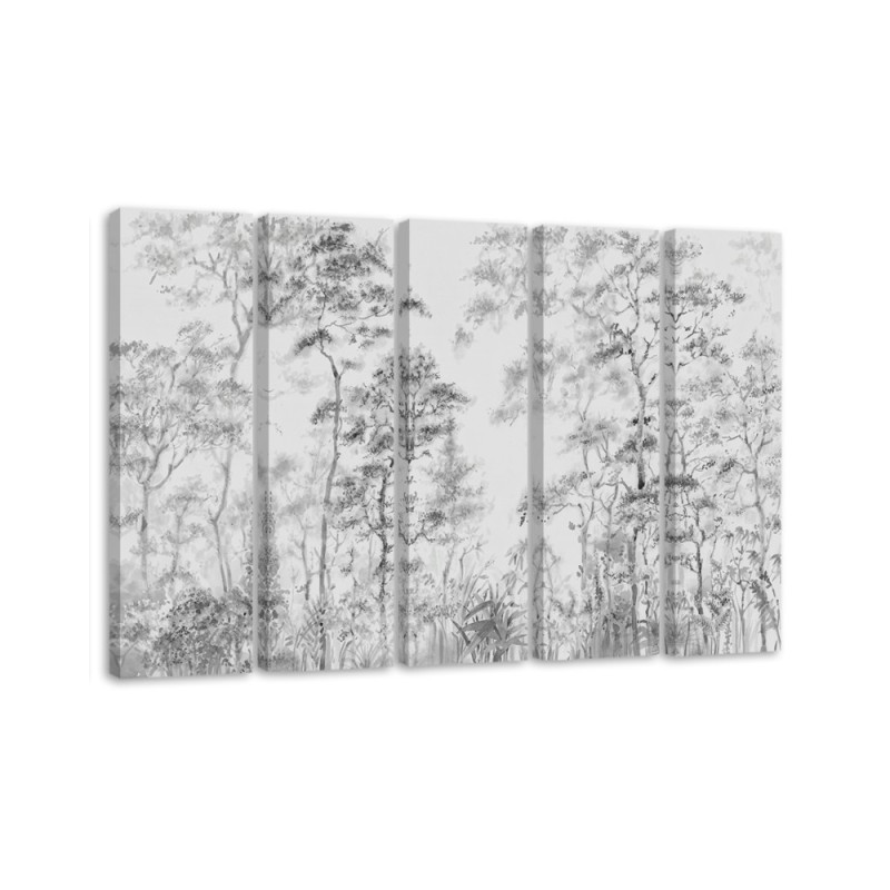 Leinwandbild - Hohe dünne Bäume | Feeby