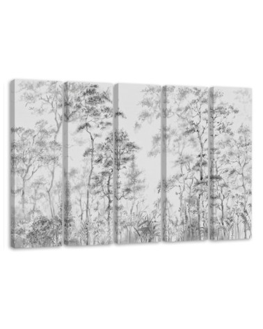 Leinwandbild - Hohe dünne Bäume | Feeby