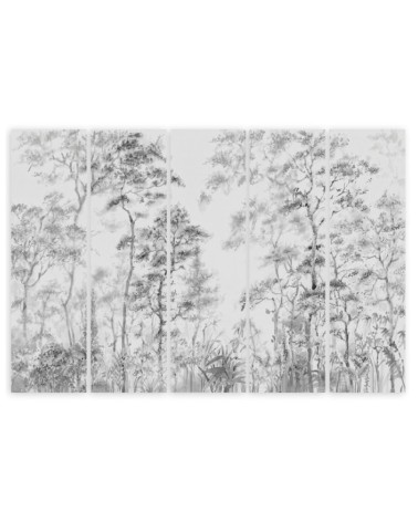 Leinwandbild - Hohe dünne Bäume | Feeby