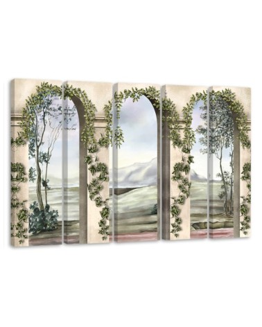 Columns and arches with ivy Multipart canvas print | FEEBY