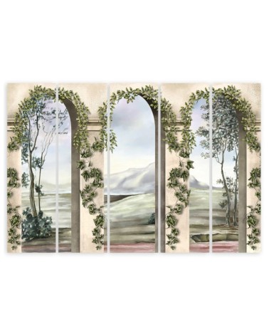 Leinwandbild - Säulen und Bögen mit Efeu | Feeby