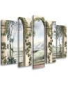Columns and arches with ivy - Modern painting for living room | FEEBY