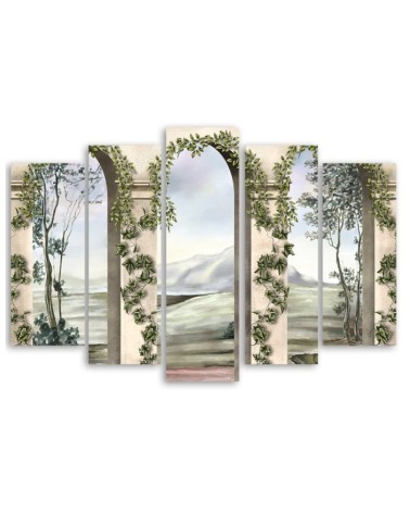 Bild auf Leinwand - Säulen und Bögen mit Efeu | Feeby