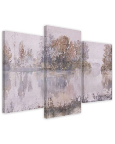 Modern canvas print - Lake view watercolour | FEEBY