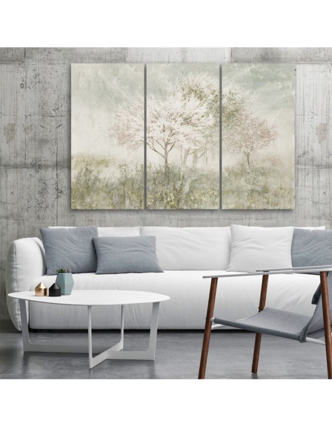 Nowoczesny obraz do sypialni - Drzewo na łące shabby chic | FEEBY