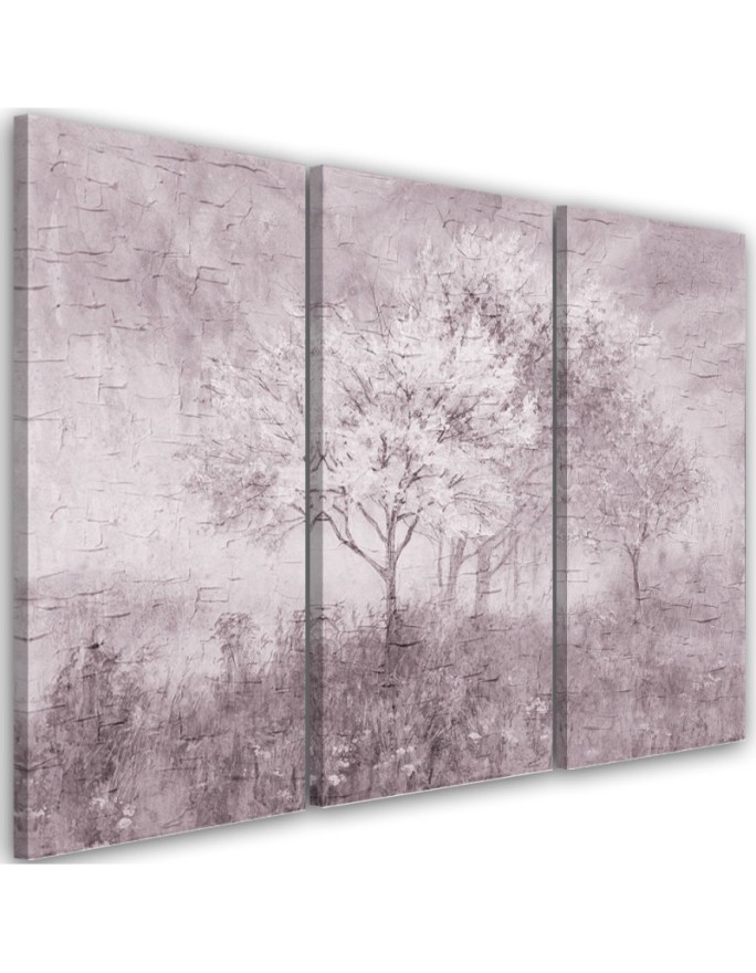5-piece painting - Flowering tree in a meadow vintage | FEEBY