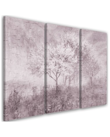 5-piece painting - Flowering tree in a meadow vintage | FEEBY