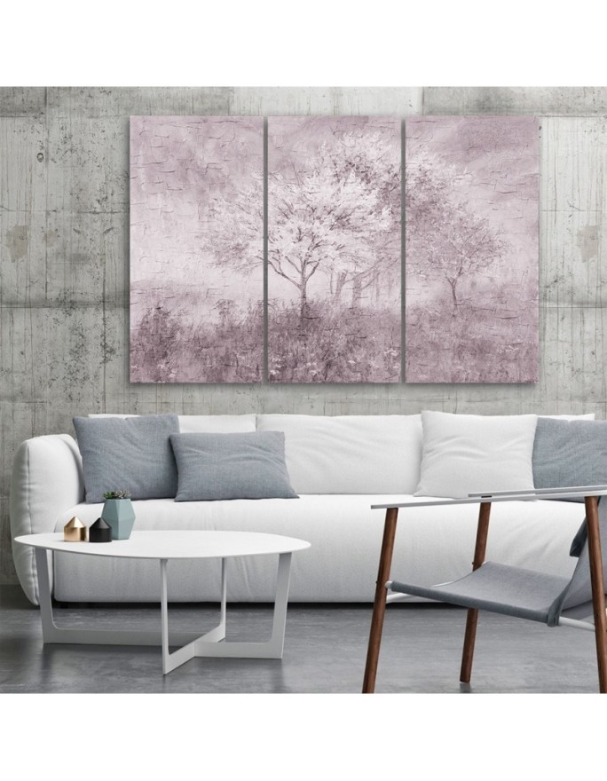 5-piece painting - Flowering tree in a meadow vintage | FEEBY