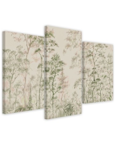 Canvas painting for living room - Forest of trees nature beige | FEEBY