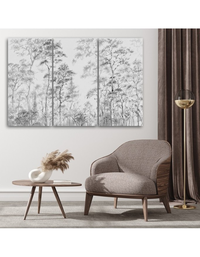 Obraz na płótnie canvas - Wysokie drzewa w lesie | FEEBY