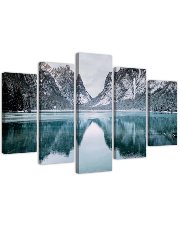 Modernes Wandbild - Berglandschaft See | Feeby