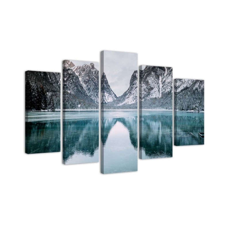 Modernes Wandbild - Berglandschaft See | Feeby