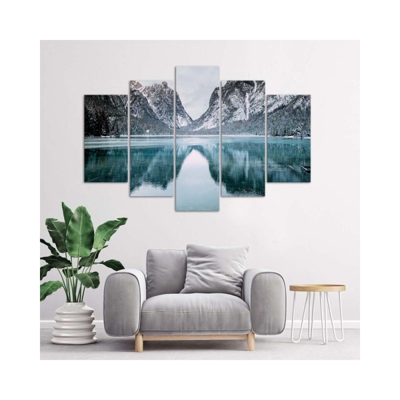 Modernes Wandbild - Berglandschaft See | Feeby
