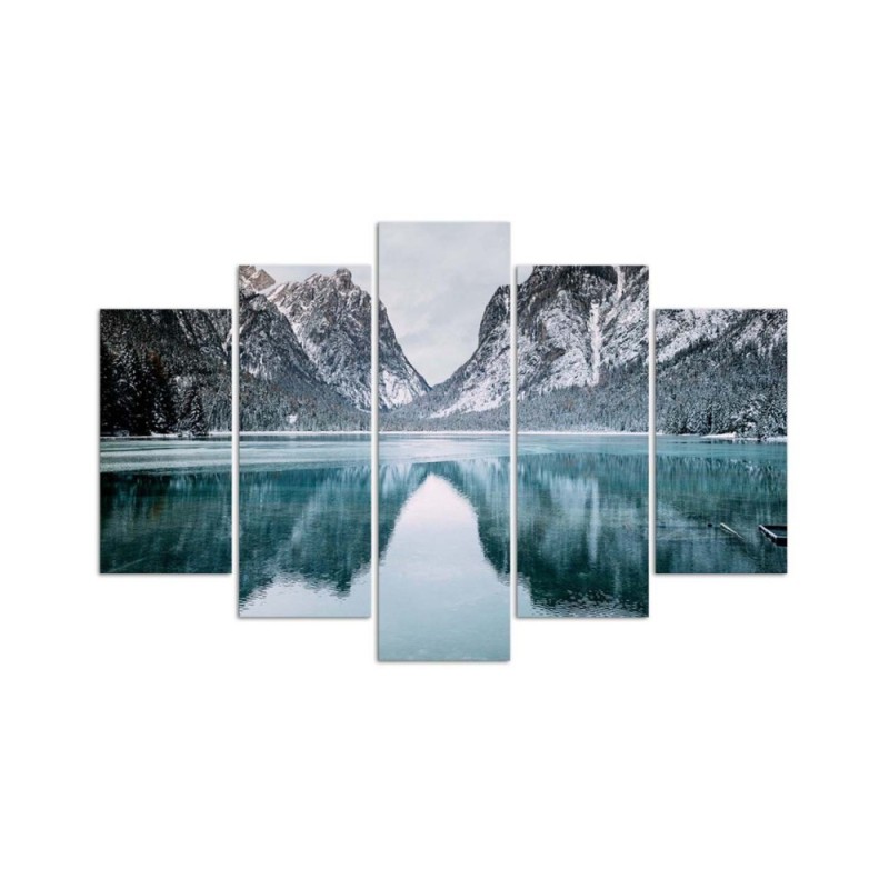 Modernes Wandbild - Berglandschaft See | Feeby