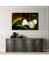 Calla lily white flowers - Living room triptych painting | FEEBY