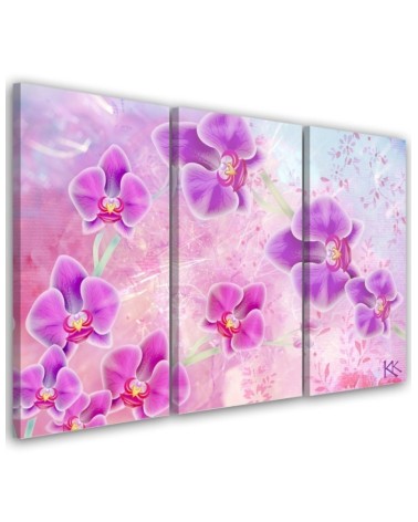 Modern multi-panel painting - Orchid Flowers Abstract | FEEBY