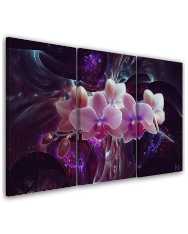 Canvas print modern - White orchid on dark background | FEEBY
