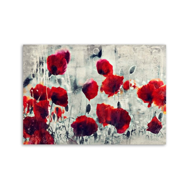 Bild auf Leinwand - Mohnblumen wie gemalt | Feeby