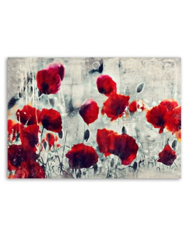 Bild auf Leinwand - Mohnblumen wie gemalt | Feeby