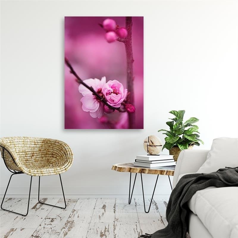 Modernes Wandbild - Rosa Blüte Pflanzen | Feeby