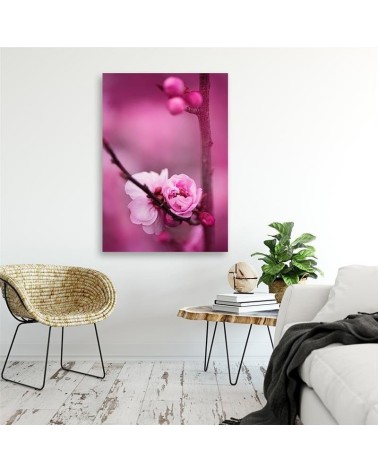 Modernes Wandbild - Rosa Blüte Pflanzen | Feeby