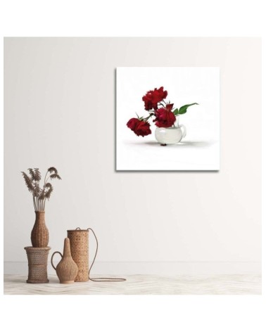 Bild auf Leinwand - Rote Rosen in einer Vase | Feeby