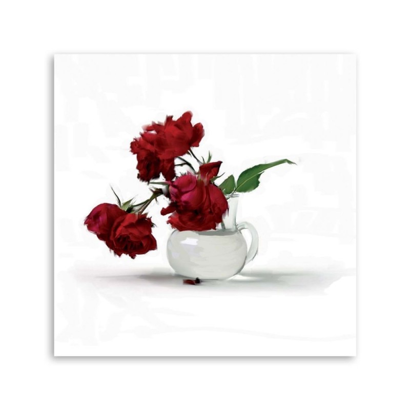 Bild auf Leinwand - Rote Rosen in einer Vase | Feeby