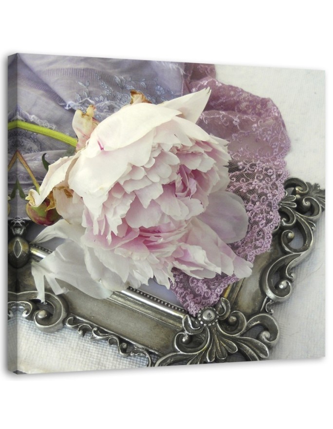 Modernes Wandbild - Rose Blumen auf einem Spiegel | Feeby