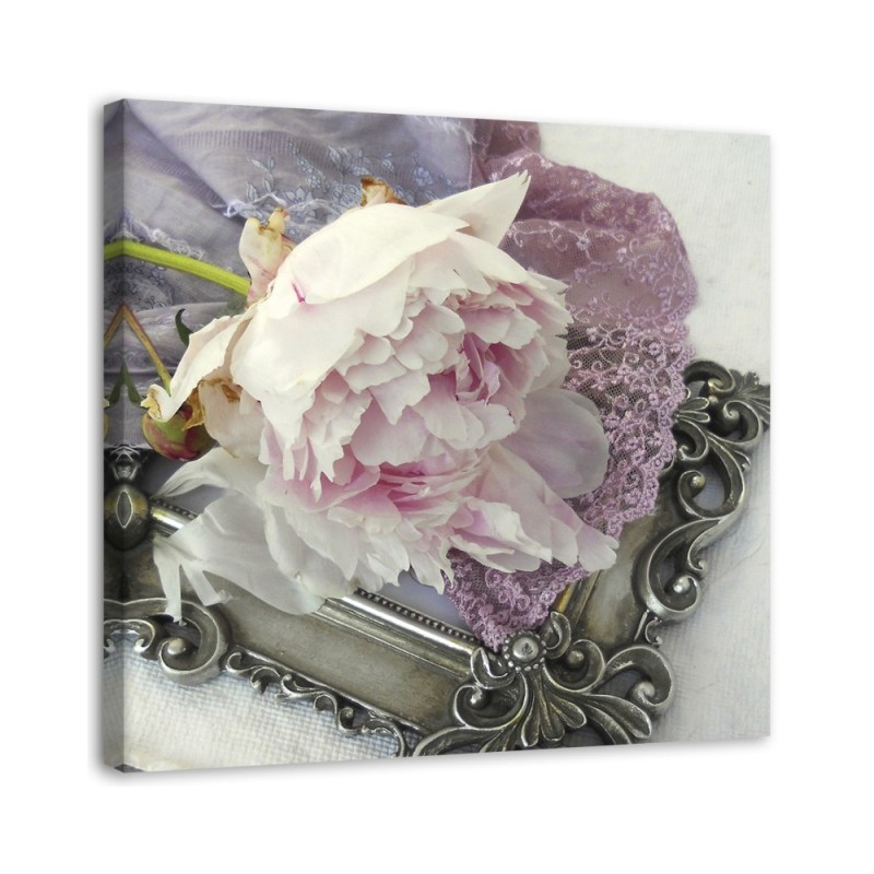 Modernes Wandbild - Rose Blumen auf einem Spiegel | Feeby