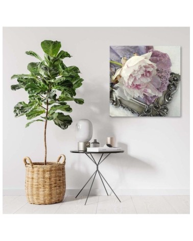 Modernes Wandbild - Rose Blumen auf einem Spiegel | Feeby