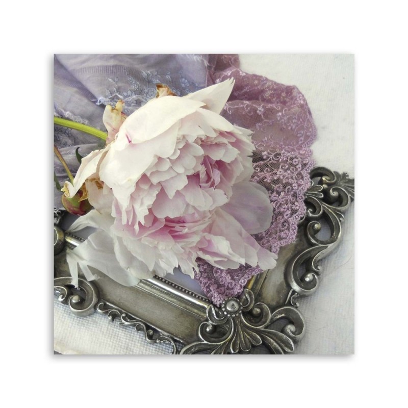 Modernes Wandbild - Rose Blumen auf einem Spiegel | Feeby