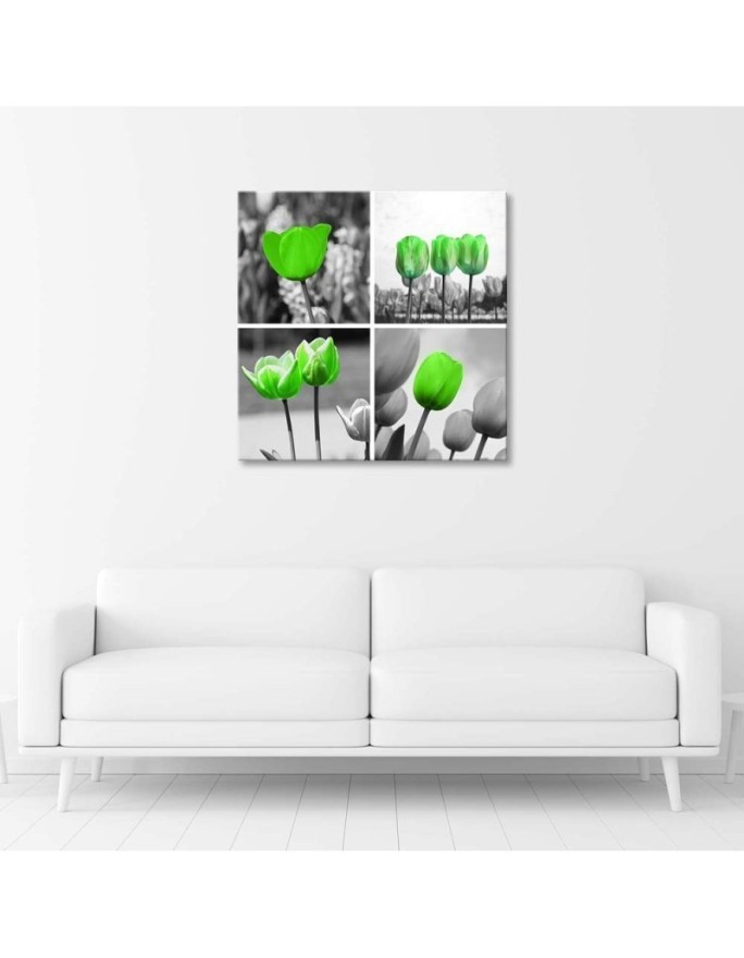 Obraz na płótnie canvas - Zestaw zielonych tulipanów | FEEBY
