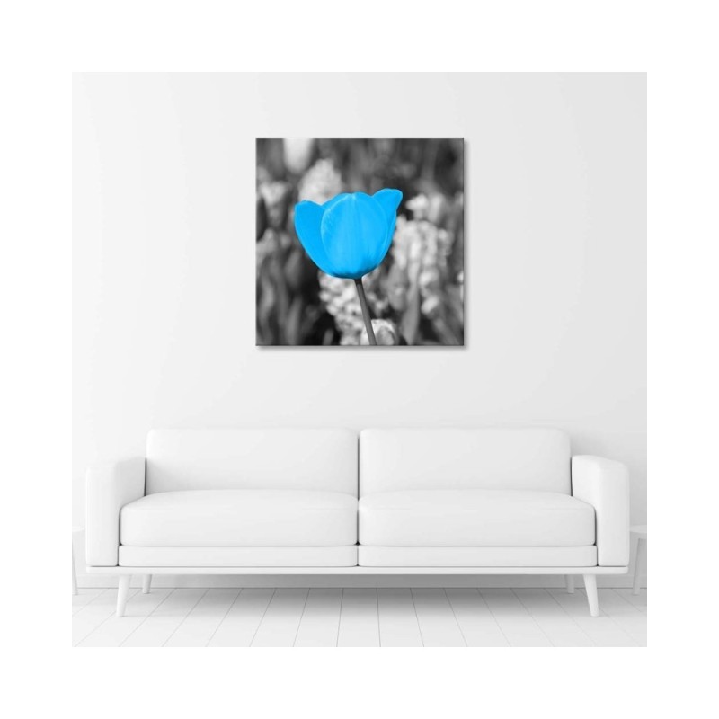 Dekoratives Leinwandbild - Blaue Tulpe | Feeby