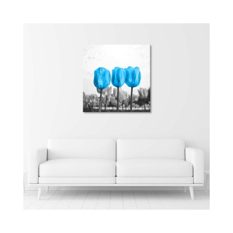 Leinwandbild - Blaue Tulpen | Feeby