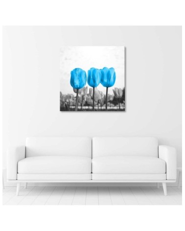 Leinwandbild - Blaue Tulpen | Feeby