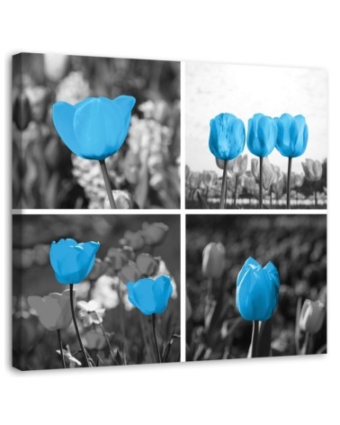Canvas print - Blue tulips set | FEEBY